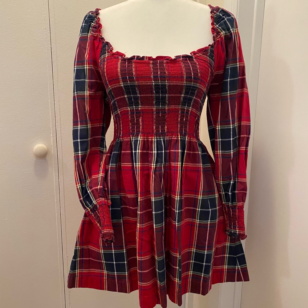 Hill House Plaid Red Fit and Flare Dress